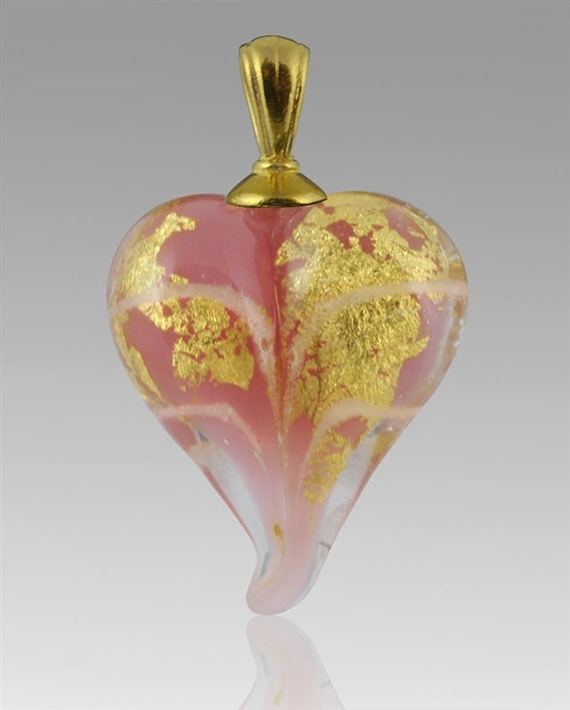 Pulsar/Gold Heart Glass Cremation Pendant