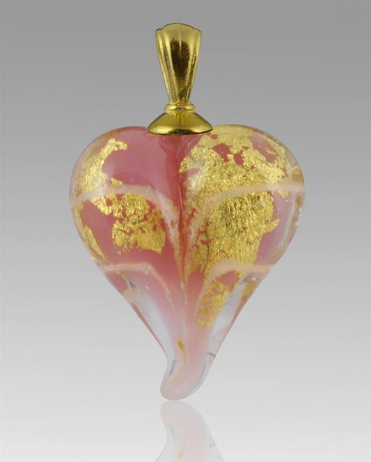 Pulsar/Gold Heart Glass Cremation Pendant