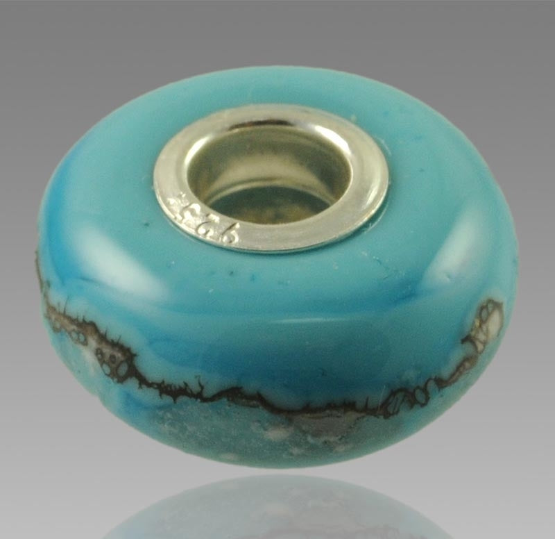 Turquoise Glass Cremation Bead for Pandora Bracelets
