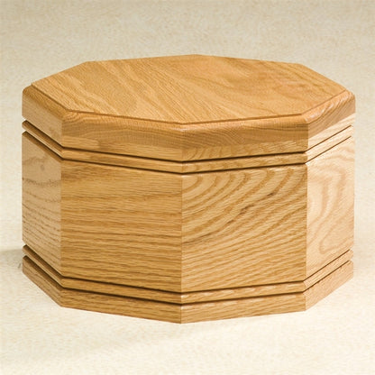 Oak Octagon Wood Urn