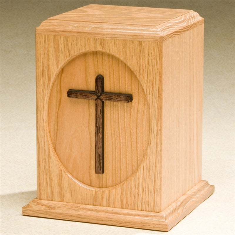 Cross Wood Urn