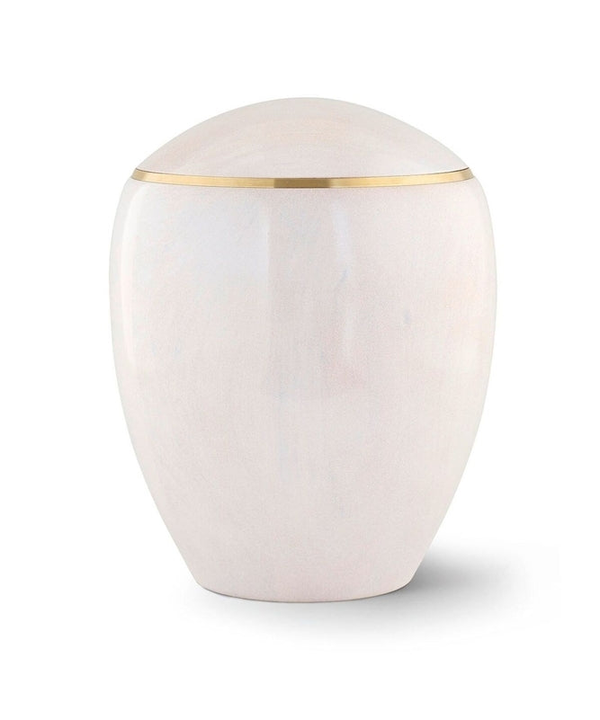 Ambient Pearl White Wood Urn