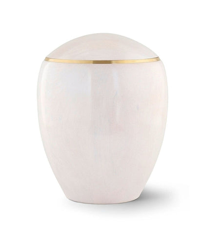 Ambient Pearl White Wood Urn