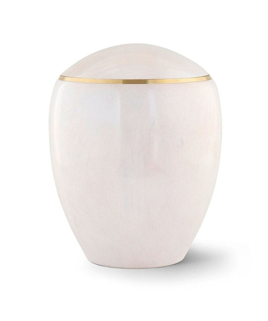 Ambient Pearl White Wood Urn