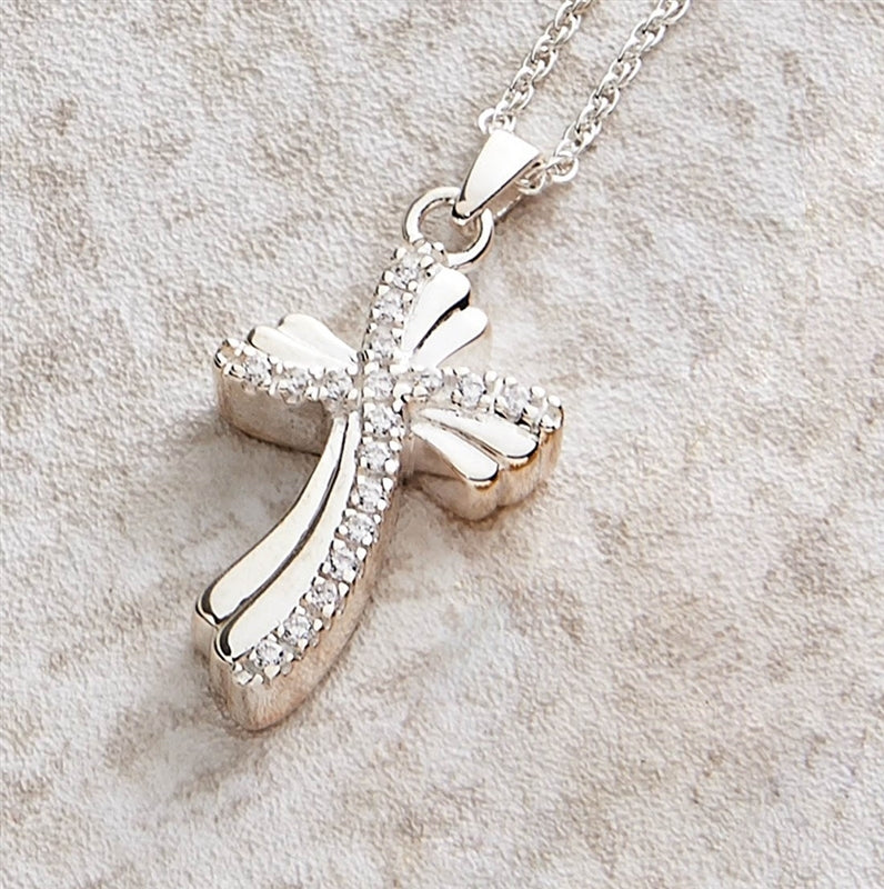 Quartz Cross Cremation Locket