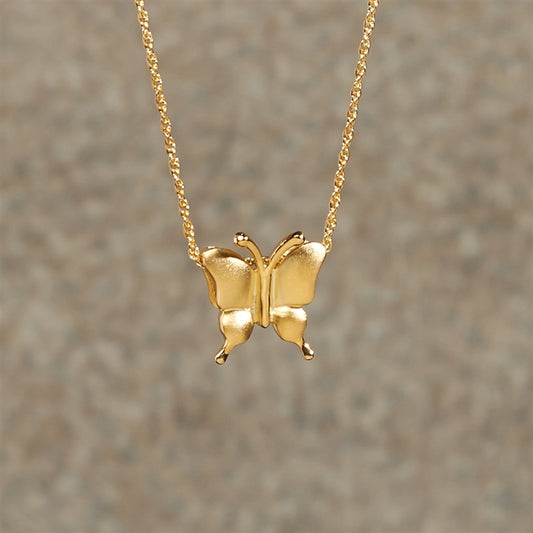 Gold Plated Petite Butterfly Cremation Pendant