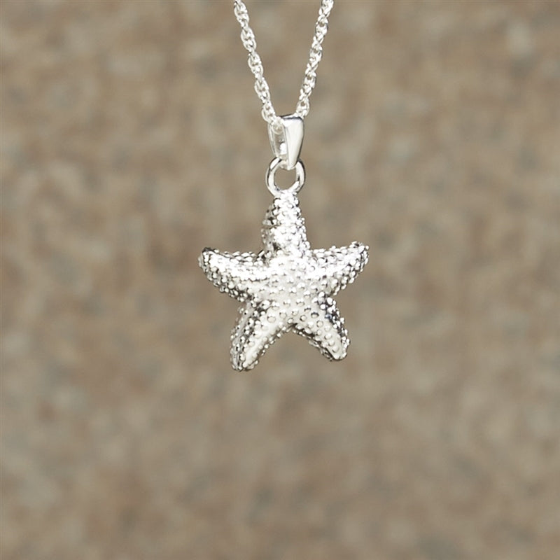 Silver Starfish Cremation Pendant