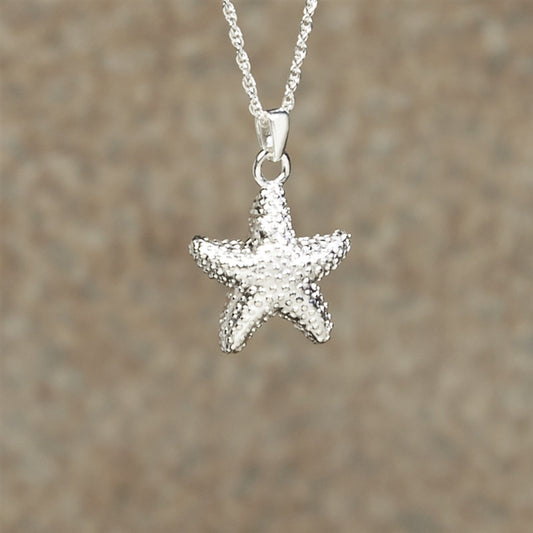 Silver Starfish Cremation Pendant