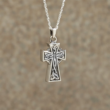 Silver Celtic Cross Cremation Pendant