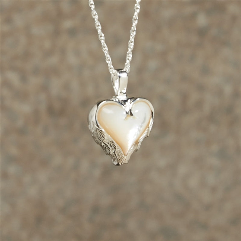 Mother of Pearl Heart Cremation Jewelry