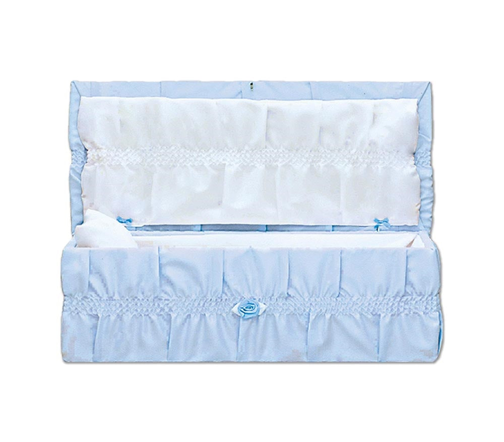 Flat Top Cloth Covered Casket