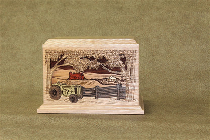 Family Farm Wood Urn