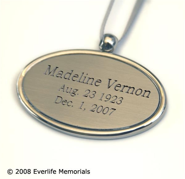 Engraved Oval Urn Pendant