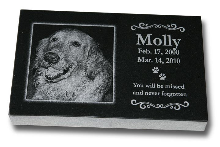 Standard laser engraved pet grave markers