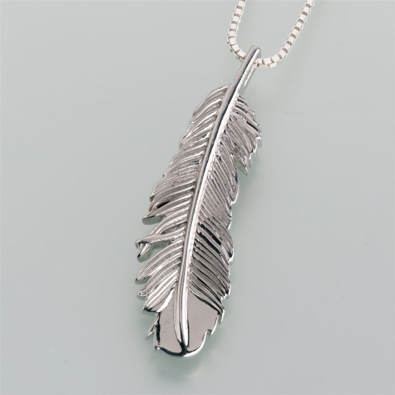 Silver Feather Cremation Pendant