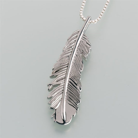 Silver Feather Cremation Pendant