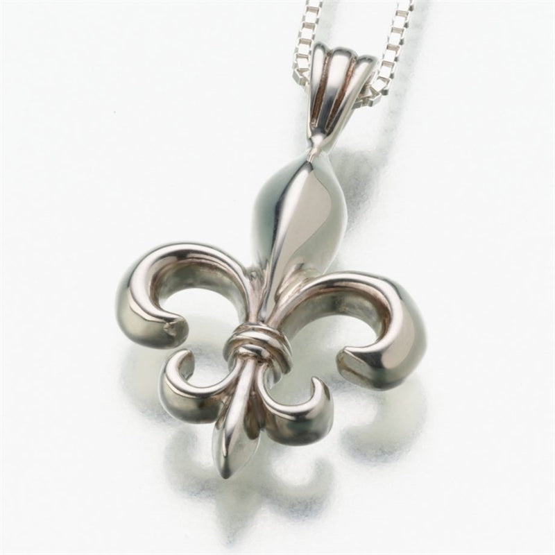 Fleur de Lis Cremation Locket in Sterling Silver