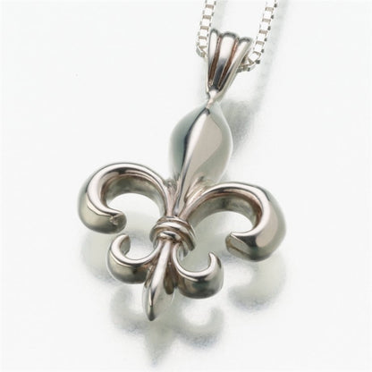 Fleur de Lis Cremation Locket in Sterling Silver