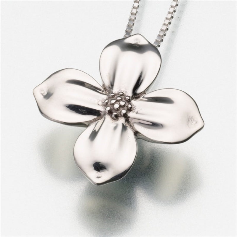 Silver Dogwood Flower Cremation Pendant