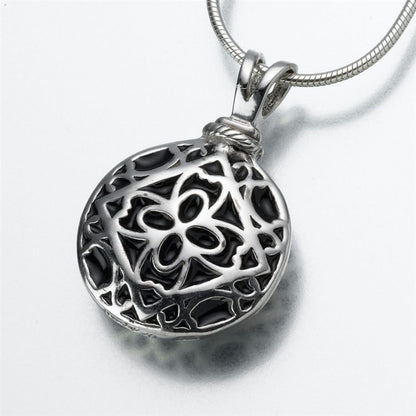 Silver Filigree Round Cremation Jewelry