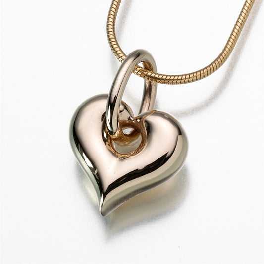 Gold Vermeil Puff Heart Cremation Pendant
