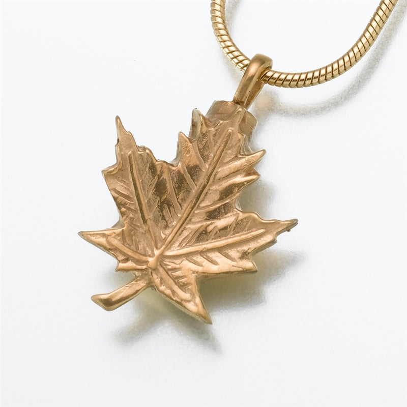 SIlver Maple Leaf Cremation Jewelry