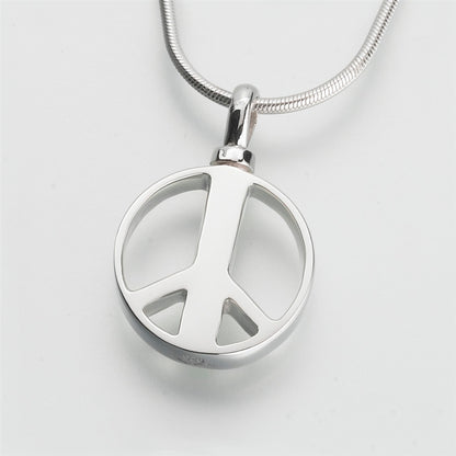Silver Peace Sign Cremation Pendant
