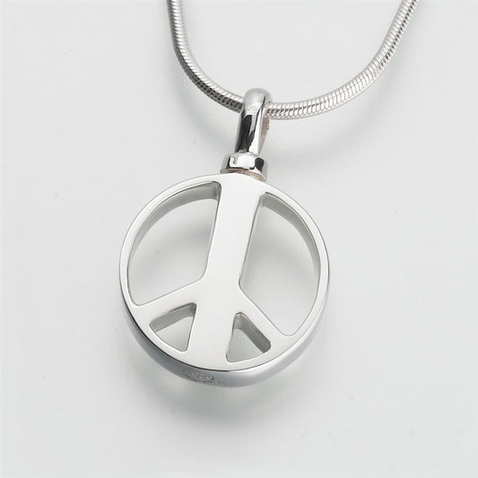 Silver Peace Sign Cremation Pendant