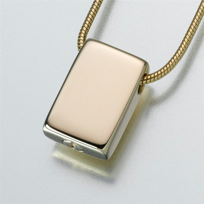 Gold Vermeil Sliding Rectangle Cremation Jewelry