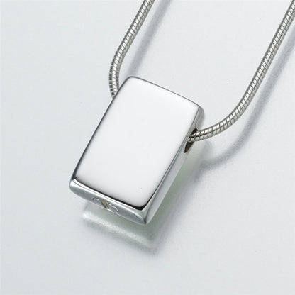 Silver Sliding Rectangle Cremation Jewelry