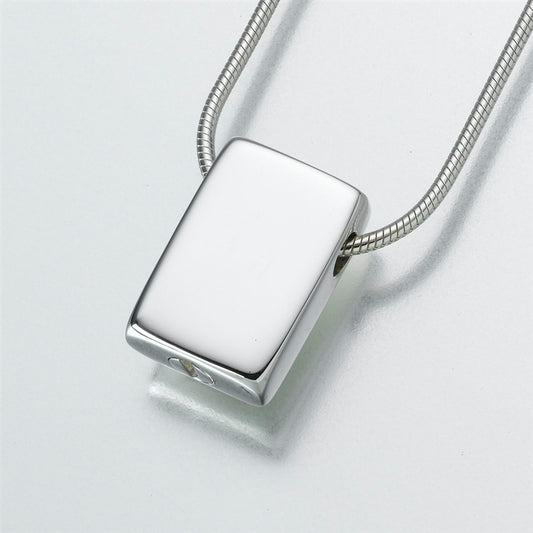 Silver Sliding Rectangle Cremation Jewelry