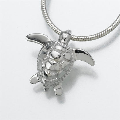 Silver Turtle Cremation Pendant