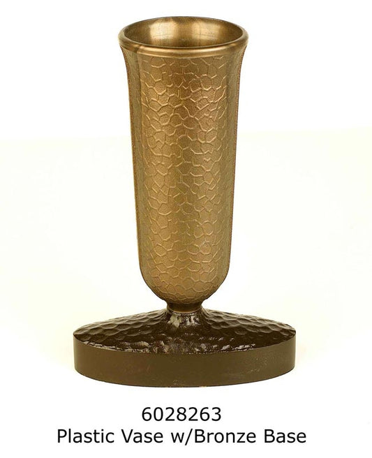 Replacement Endura Plastic Vase w/Oval Bronze base