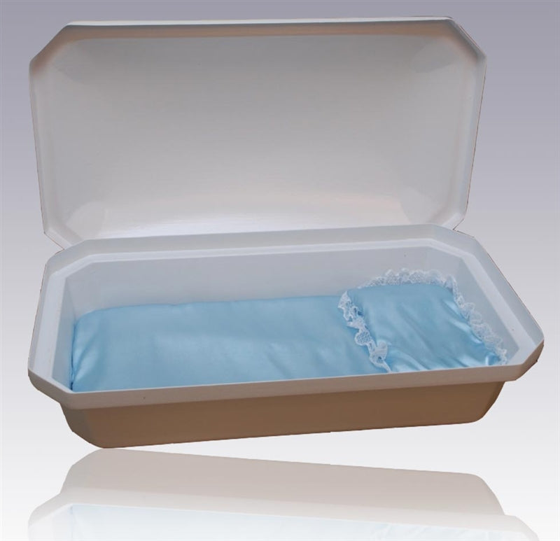 Standard Pet Casket in White/Blue