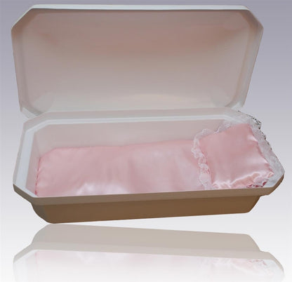 Standard Pet Casket in White/Pink