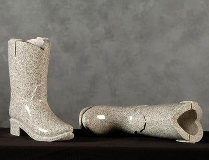 Cowboy Boot Granite Vase