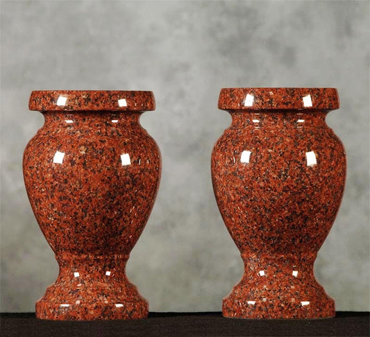 India Red Granite Vase
