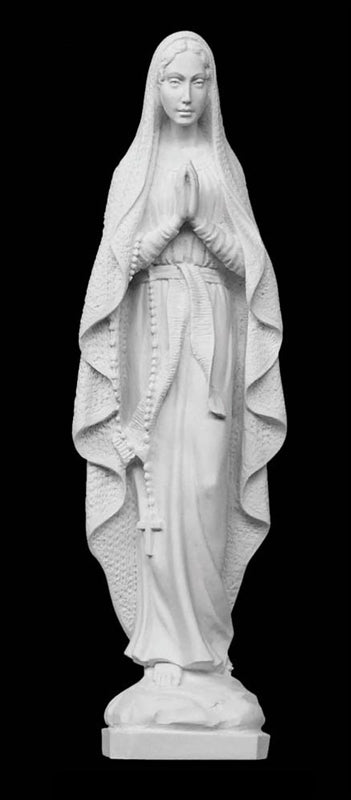 20" Our Lady of Lourdes Marble Statue