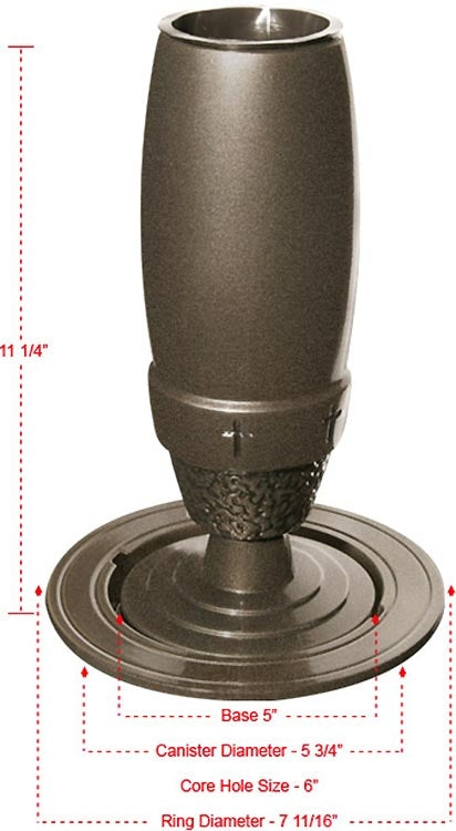 Crown Lawn Level Flower Vase for Headstones