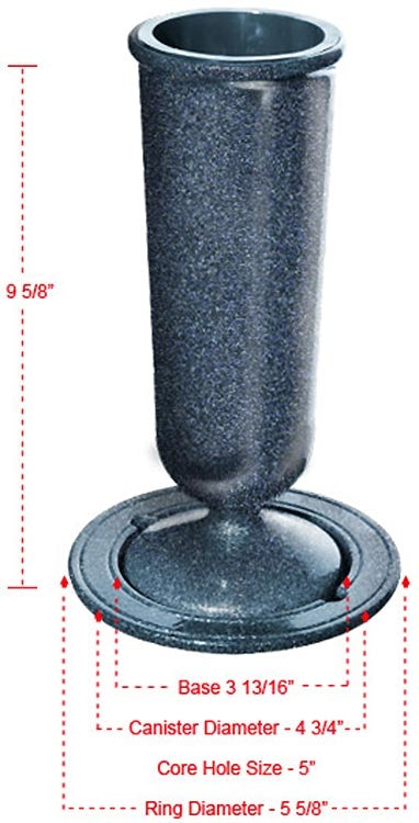 Gem Lawn Level Flower Vase for Headstones