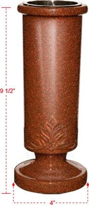 Oak Leaf Cemetery Vase for Headstones