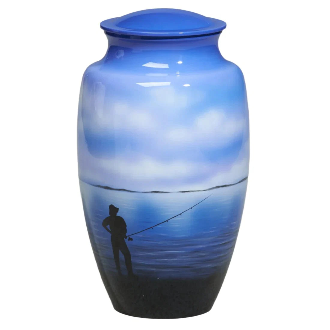 Hand-Painted Scenes: Fishing Urn