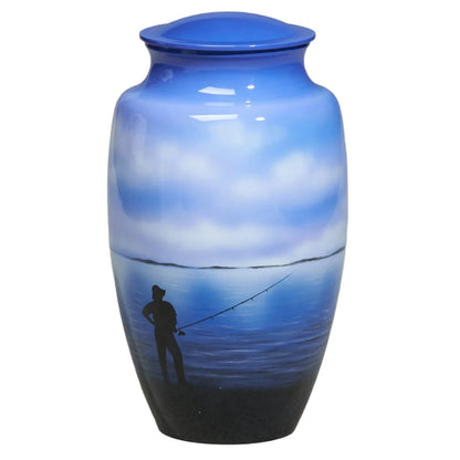 Hand-Painted Scenes: Fishing Urn