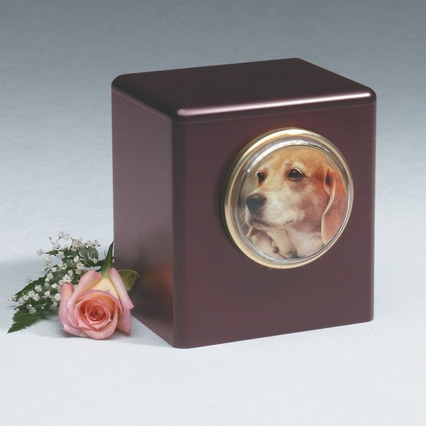Rosewood Cube Wood Pet Urn