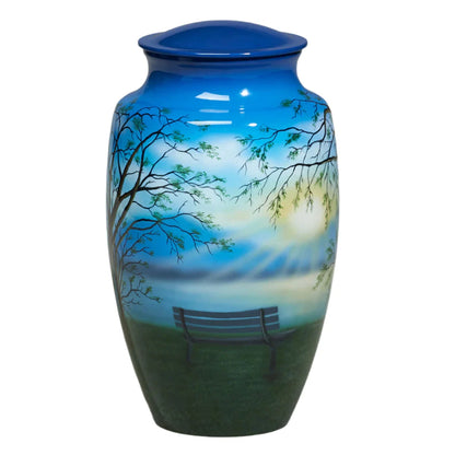 Hand-Painted Scenes: Park Bench Urn