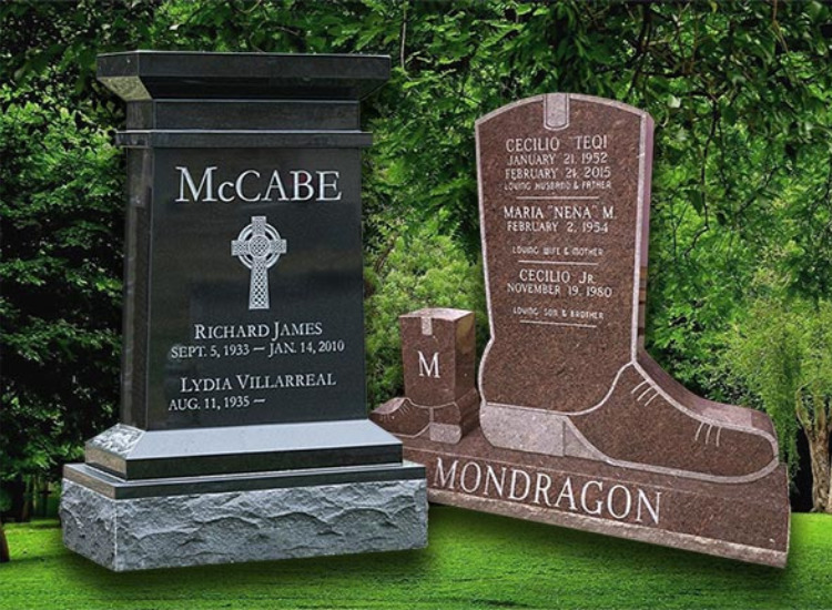 2" granite custom engraved Pet memorial headstone grave marker 14 x 10" 